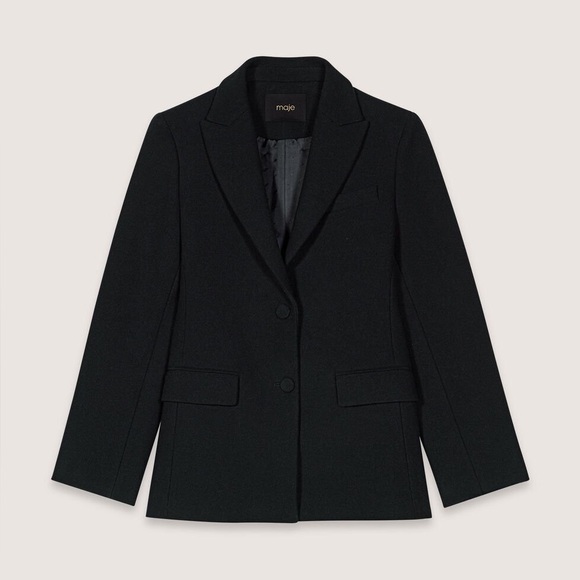 Maje Slim-Fit Suit Jacket - NWT Size 34 (2)! Hourglass Black Blazer